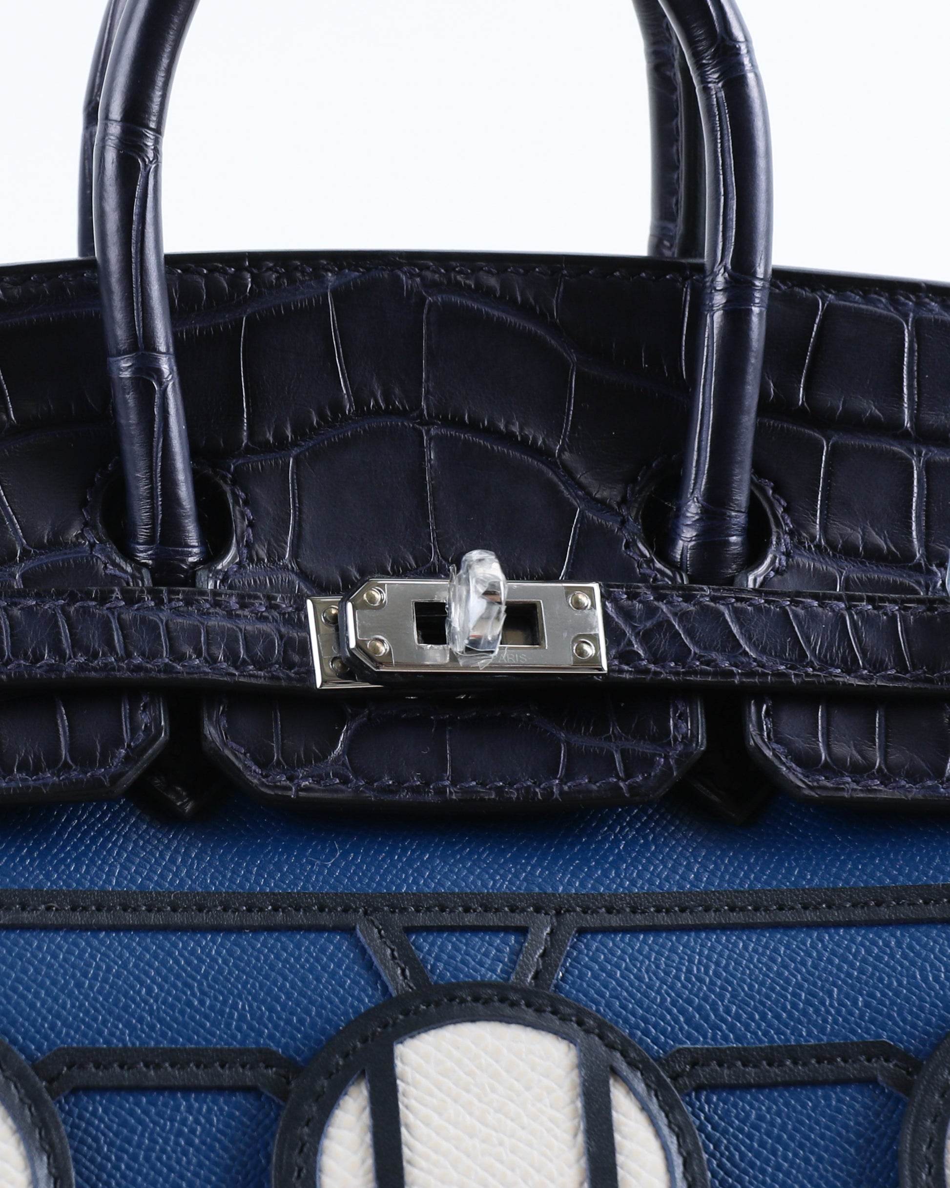 Hermès BIRKIN FAUBOURG 20 White Blue Orange Dark blue Leather