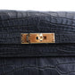 Kelly Depeches 25 Black Matte Alligator with Gold Hardware