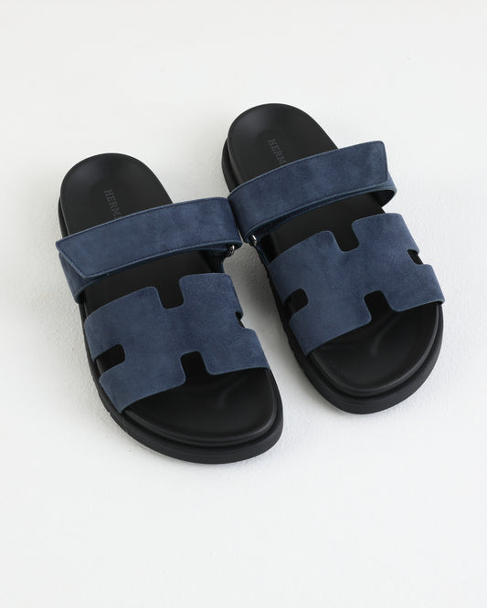 Chypre Sandal in Bleu Celeste Suede Leather