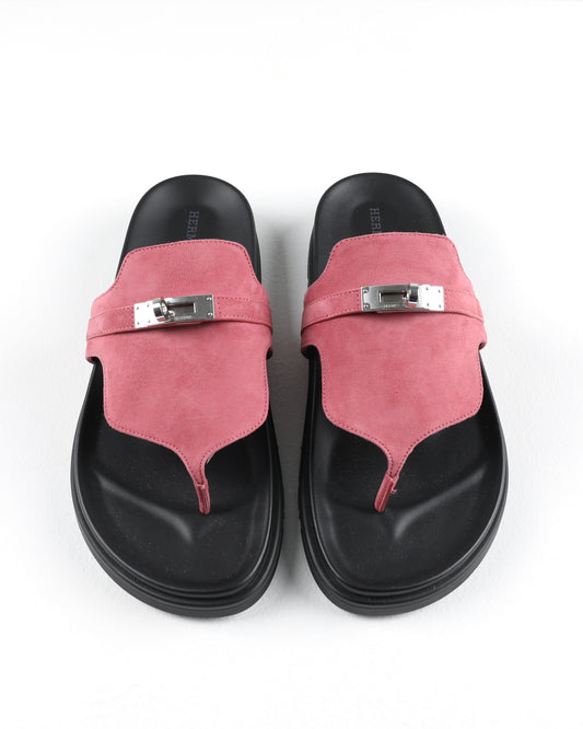 Empire Sandal in Pink Suede with Palladium Hardware