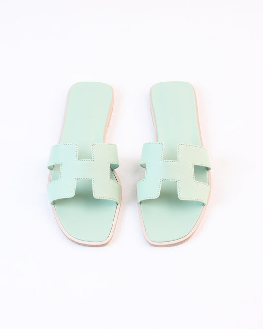 Oran Sandal in Vert Jade Epsom Leather