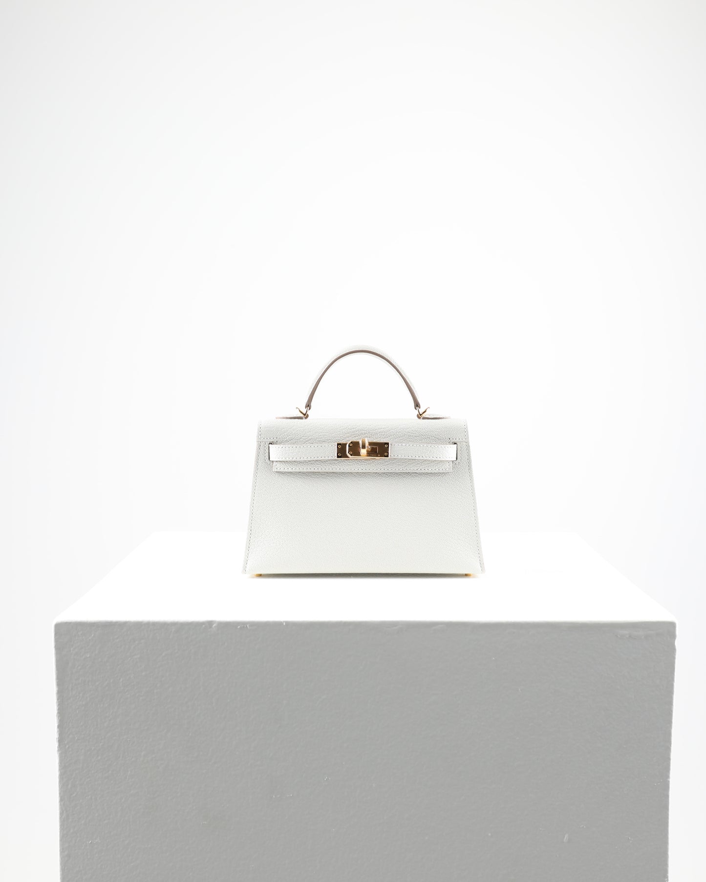 Kelly 20 Sellier Mushroom in Chevre Leather with Gold Hardware