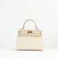 Kelly 25 Sellier Craie Epsom with Gold Hardware