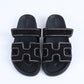 Chypre Sandal in Black Suede leather and Crystals