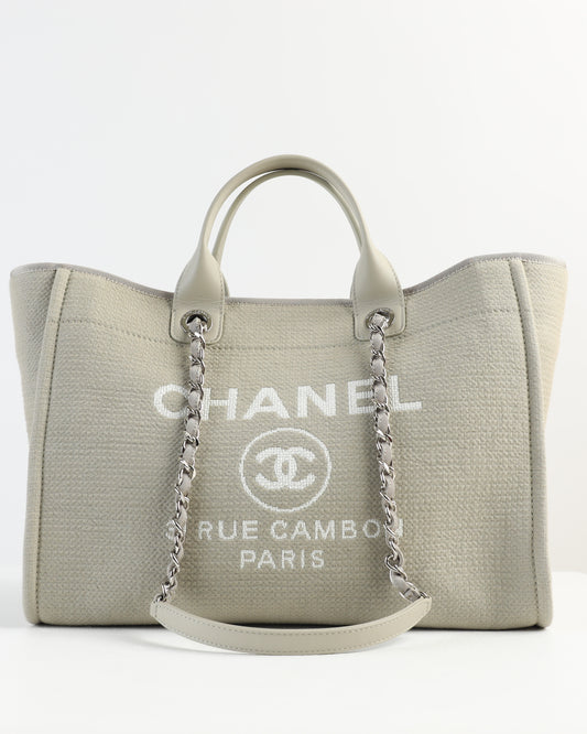 Chanel Deauville Large Gray Tote Bag