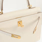 Kelly 25 Sellier Craie Epsom with Gold Hardware