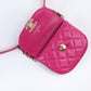 Chanel Magenta Quilted Leather and Wool Mini Waist and Coin Purse Bag