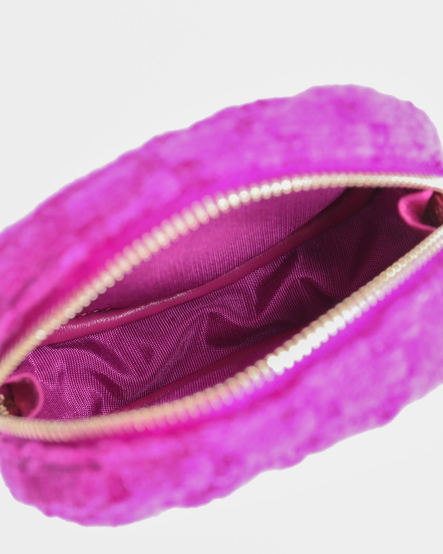 Chanel Magenta Quilted Leather and Wool Mini Waist and Coin Purse Bag