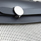 Herbag 31 Bag Retourne Ecru Blanc Noir/Bleu Indigo Toile Quadrille Viking Laiton with Palladium Hardware