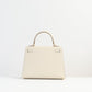 Kelly 25 Sellier Craie Epsom with Gold Hardware