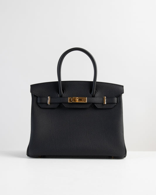 Birkin 30 Black in Togo Leather with Gold Hardware