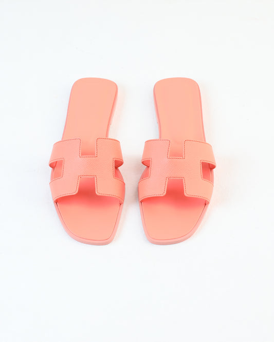 Oran Sandal in Orange Joey Epsom Leather