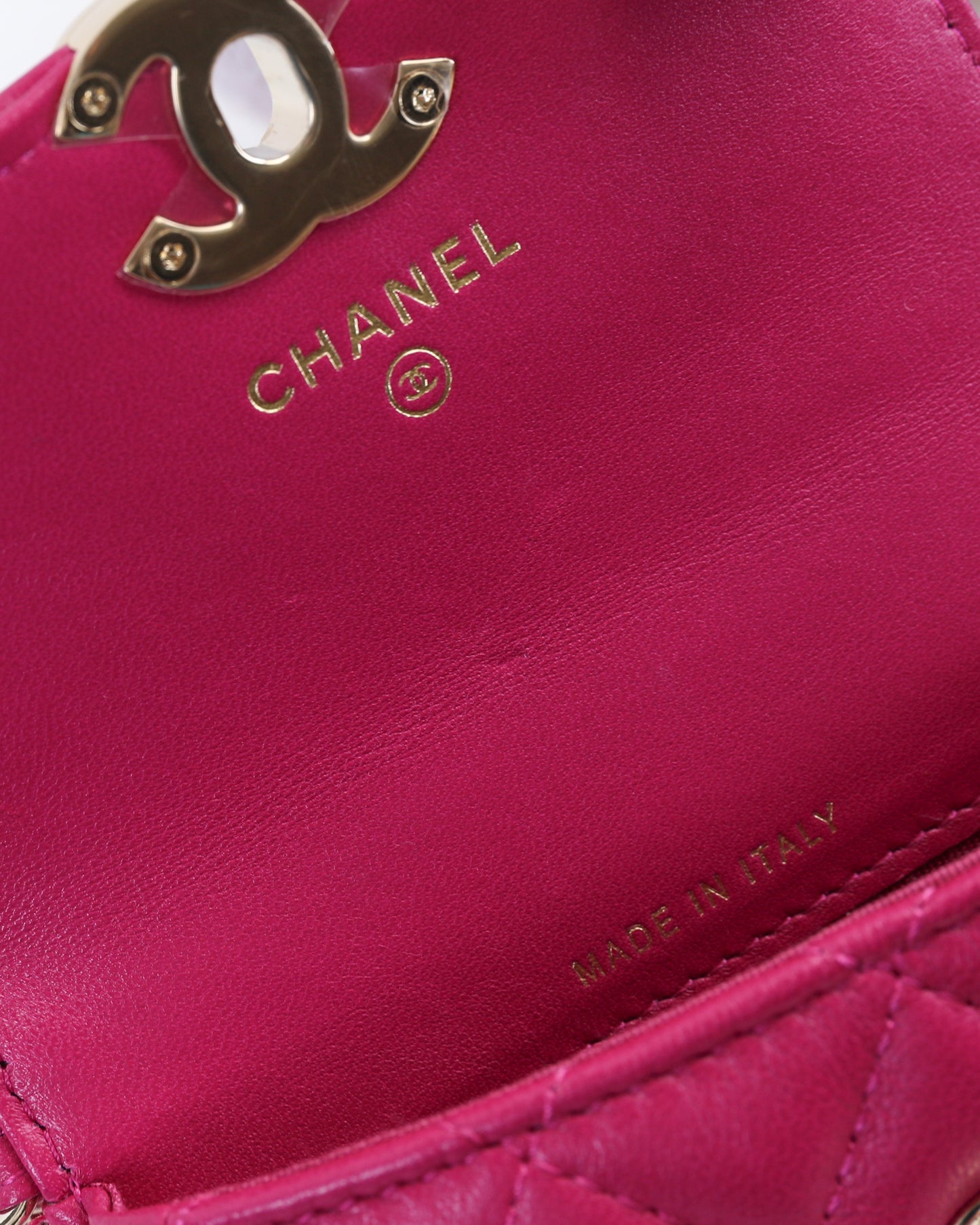 Chanel Magenta Quilted Leather and Wool Mini Waist and Coin Purse Bag