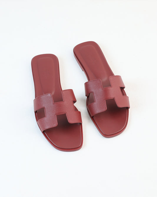 Oran Sandal in Rouge H Epsom Leather