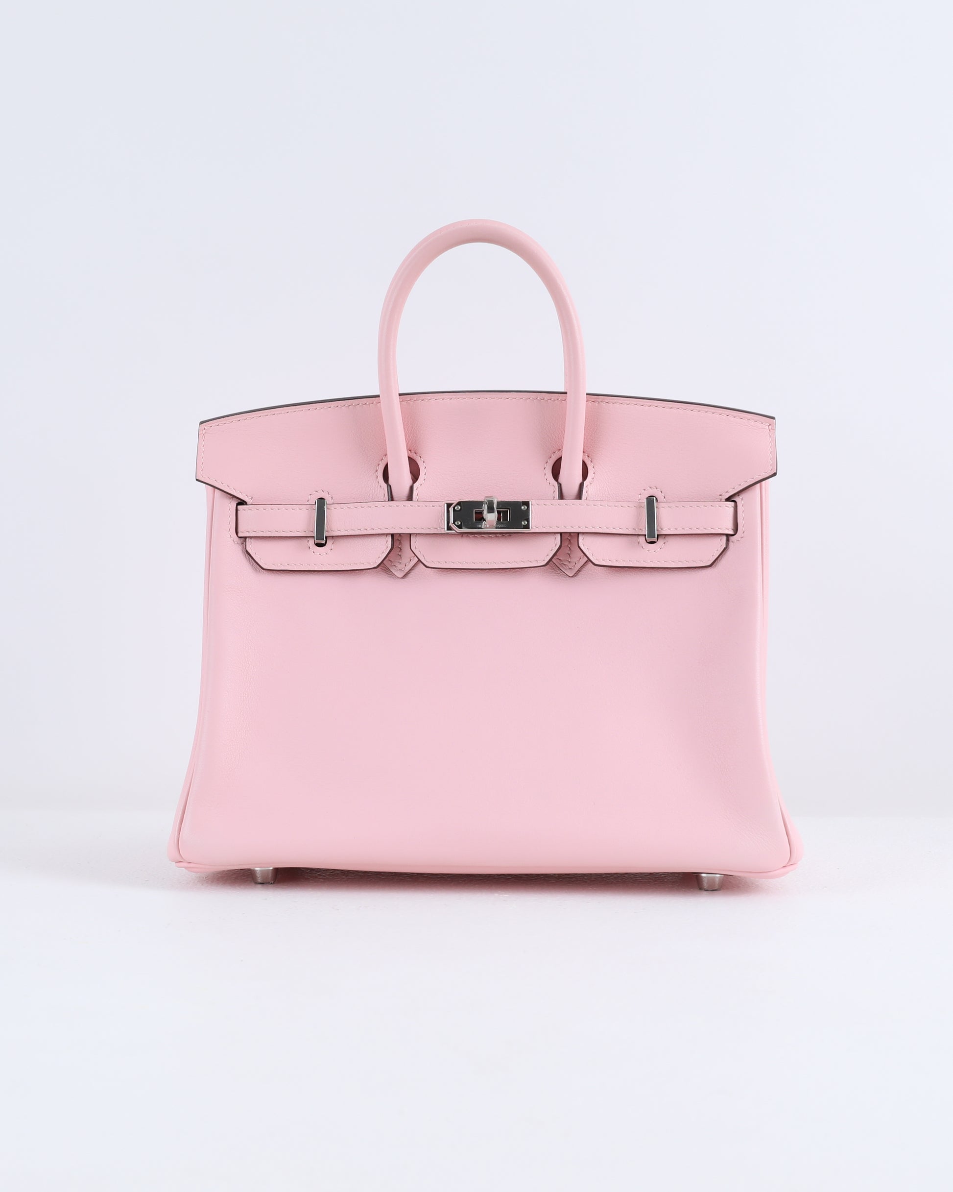 Birkin 25 Rose Sakura in Swift Leather with Palladium Hardware