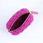 Chanel Magenta Quilted Leather and Wool Mini Waist and Coin Purse Bag