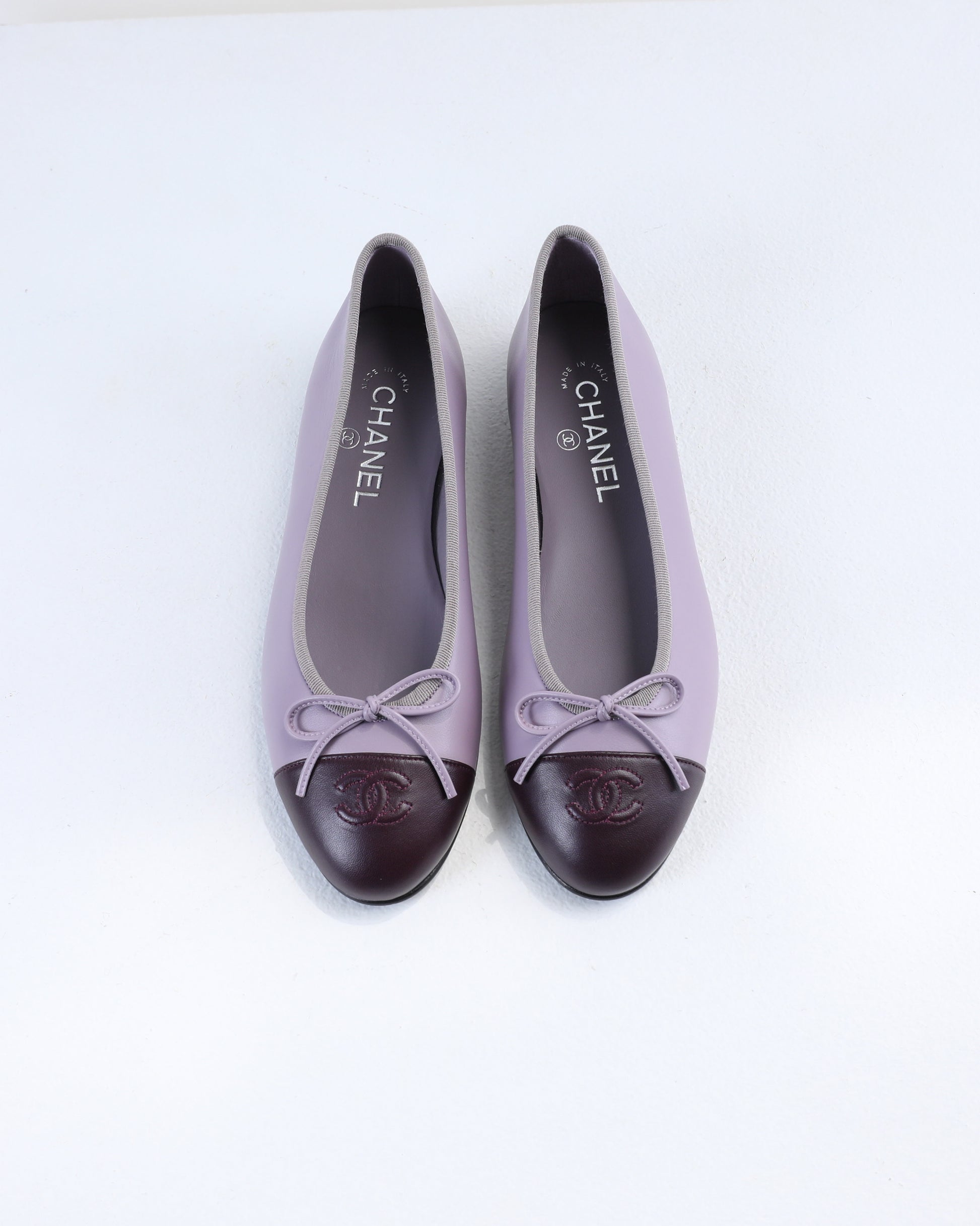 Chanel Ballerina Flats in Purple and Black - Main Image