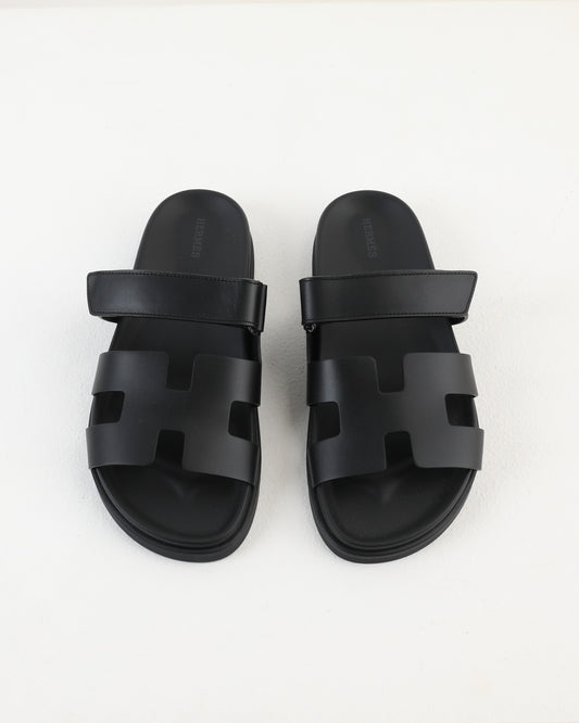 Chypre Sandal Femme Black in Calfskin Leather