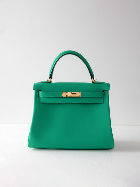Kelly 28 Mint Evercolor with Gold Hardware