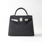 Kelly 28 in Sellier Leather Black with Palladium Hardware