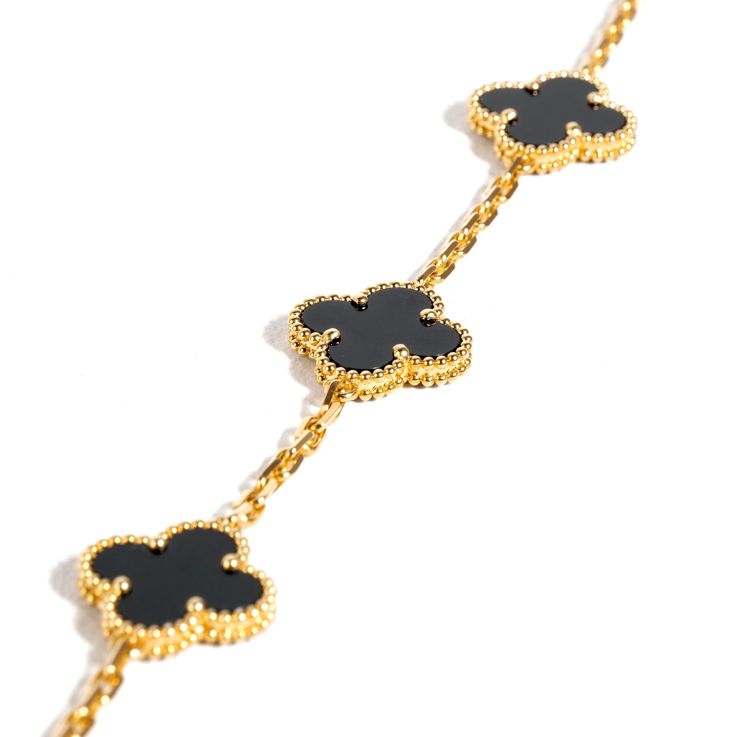 Van Cleef & Arples Onyx 5 Motif Alhambra Bracelet