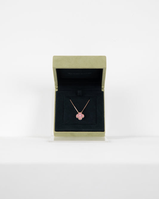 Van Cleef & Arpels Limited Edition 2021 Holiday Pendant in Rhodonite and Rose Gold