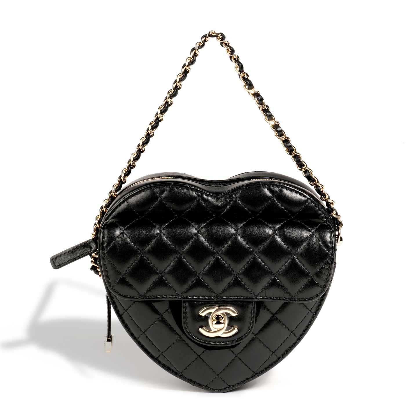 Chanel Heart Bag, Large, Black Lambskin Leather, Gold Hardware