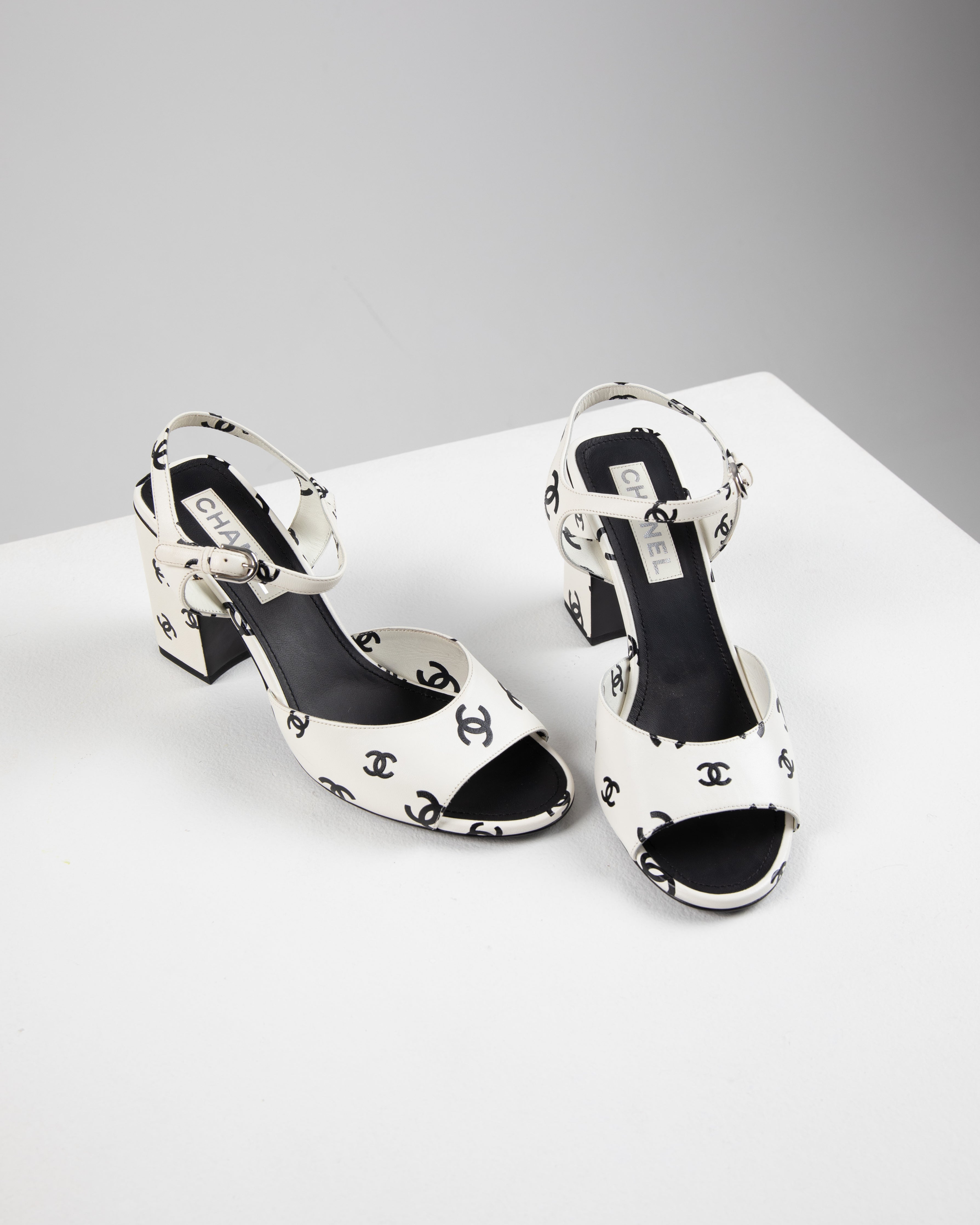 Chanel sandals lambskin hot sale