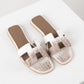 Oran Sandal in Blanc Himalaya Crocodile Leather