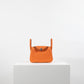 Mini Lindy Orange in Taurillon Clemence Leather with Palladium Hardware