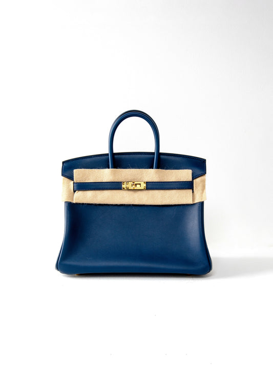 Birkin 25 Bleu Saphir Swift Leather with Gold Hardware