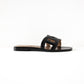 Omaha Sandal in Shiny Black Calfskin