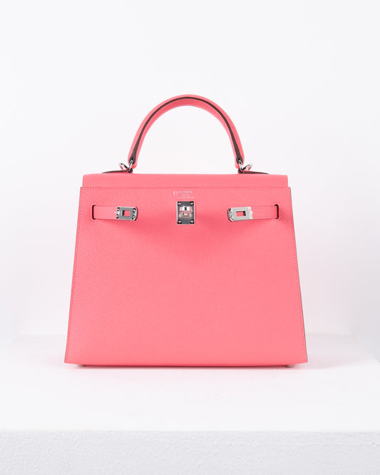 Kelly 25 in Rose Azalee Epsom with Palladium Hardware