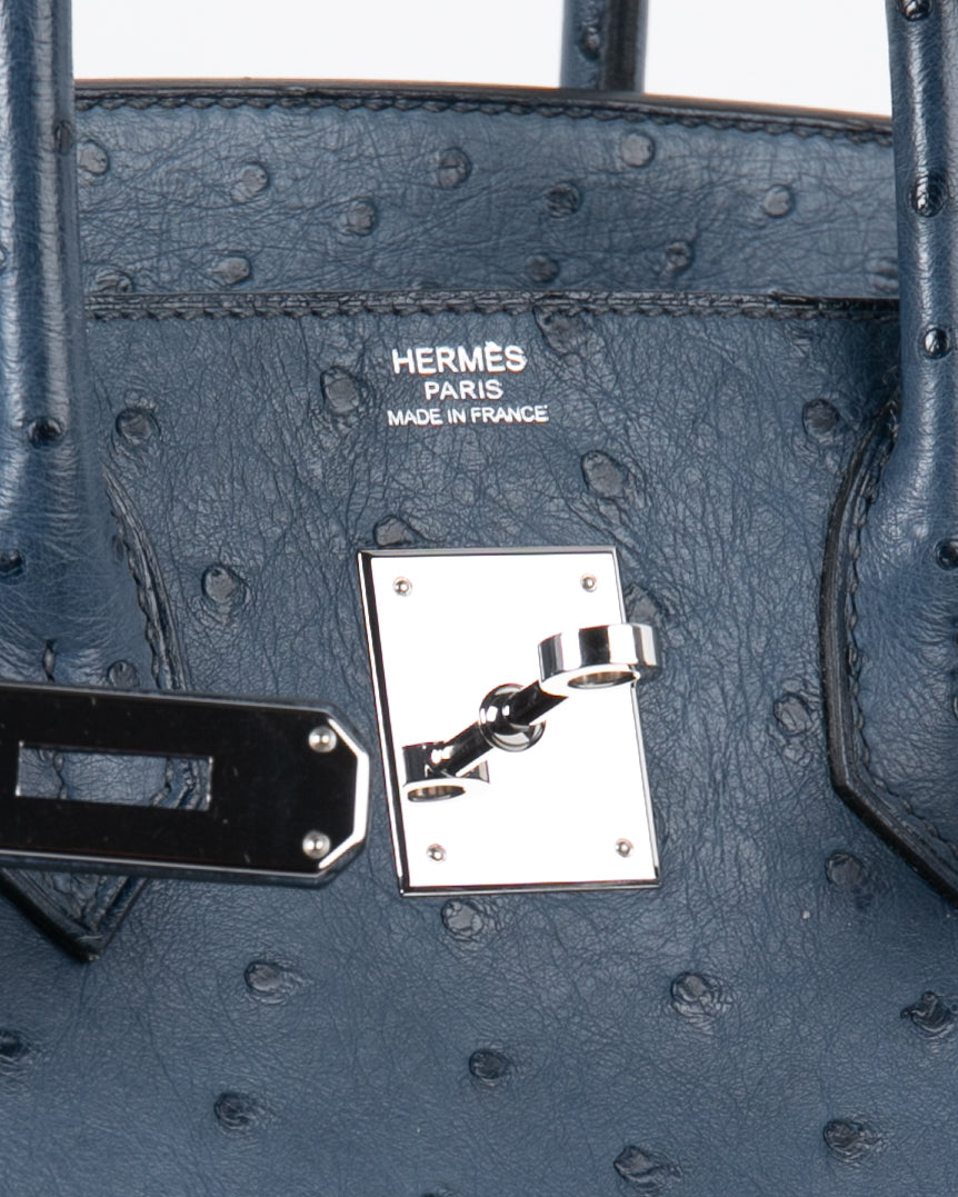 Bleuet Birkin 30cm in Ostrich with Gold Hardware, 2018, Holiday Handbags &  Accessories, 2020