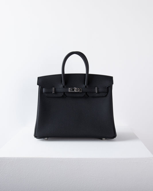 Birkin 25 in Black Togo Leather with Palladium Hardware