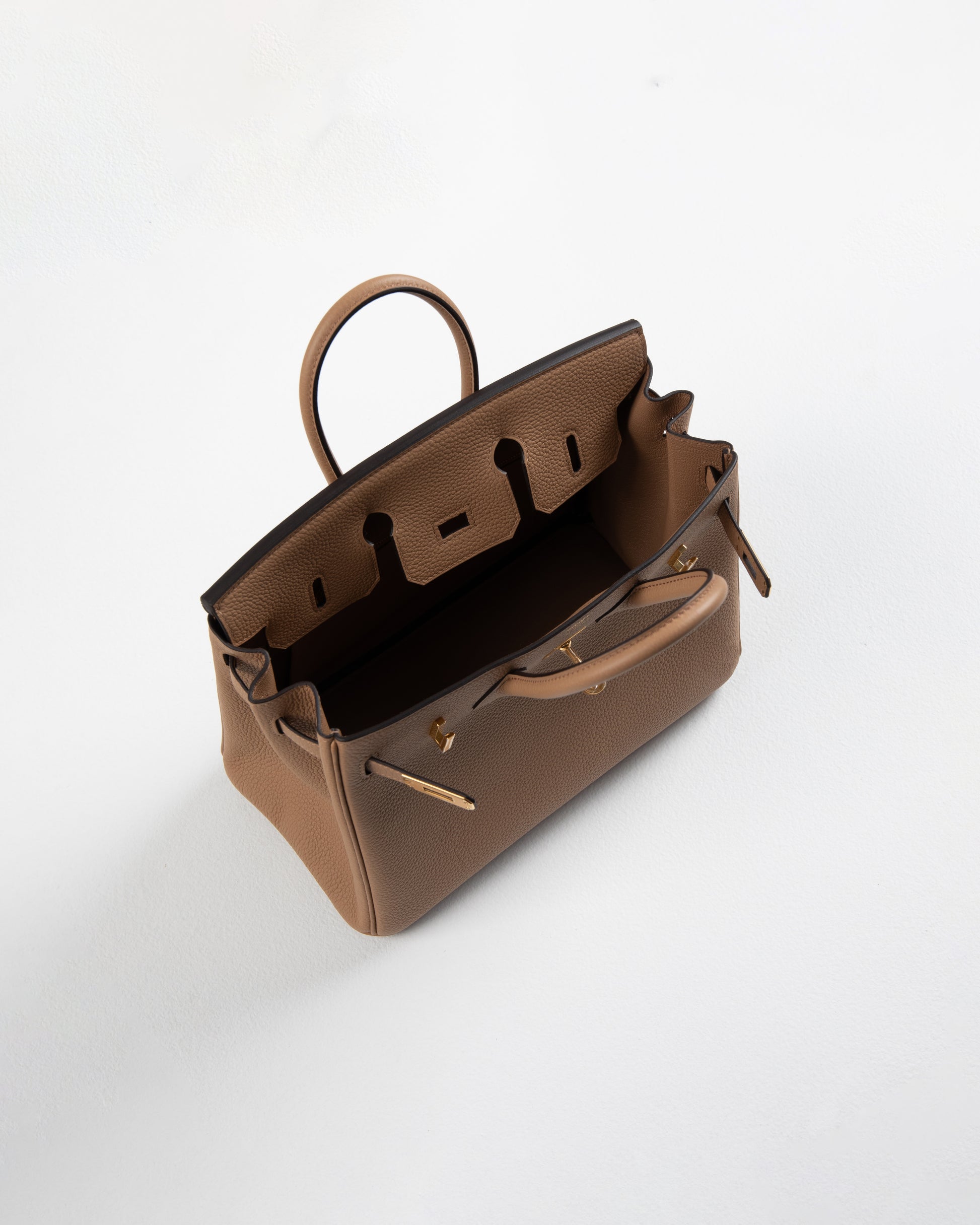 Hermes Birkin 25 Bag Chai Gold Hardware Togo Leather • MIGHTYCHIC • 