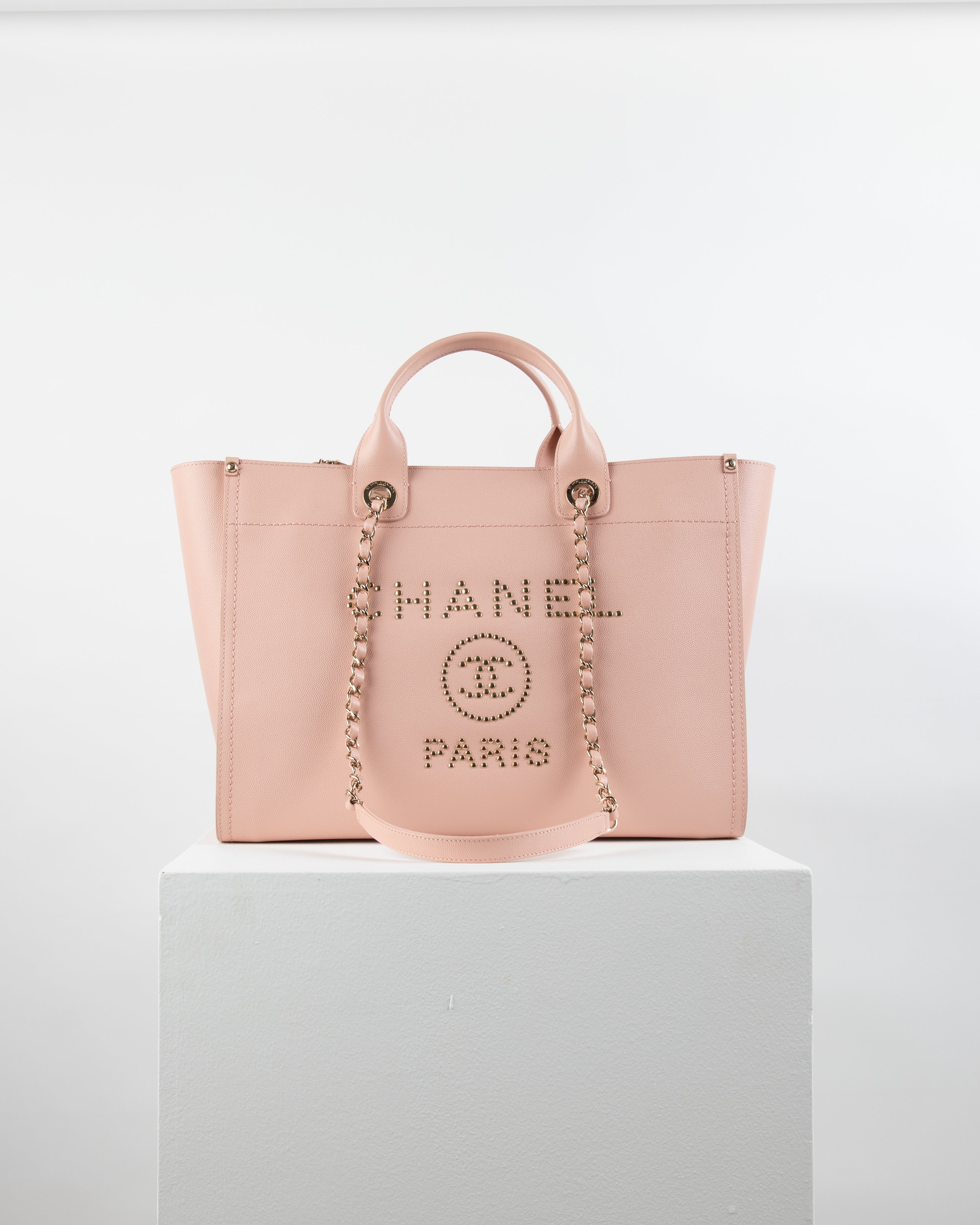 pink chanel deauville tote medium