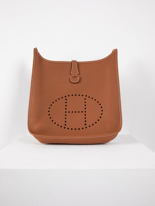 Evelyne Gold Togo Leather GM Bag