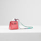 Micro Mini Kelly Twilly Bag Charm Rose Lipstick with Palladium Hardware