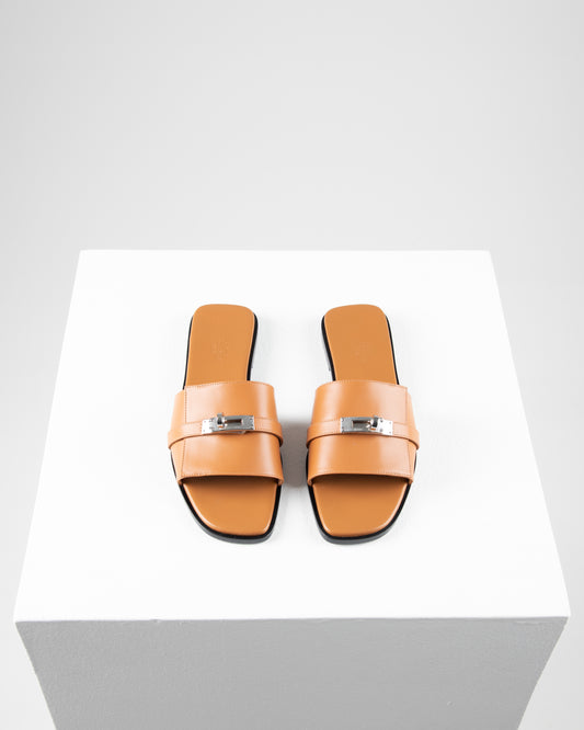 Gabriel Sandal in Gold with Palladium Hardware