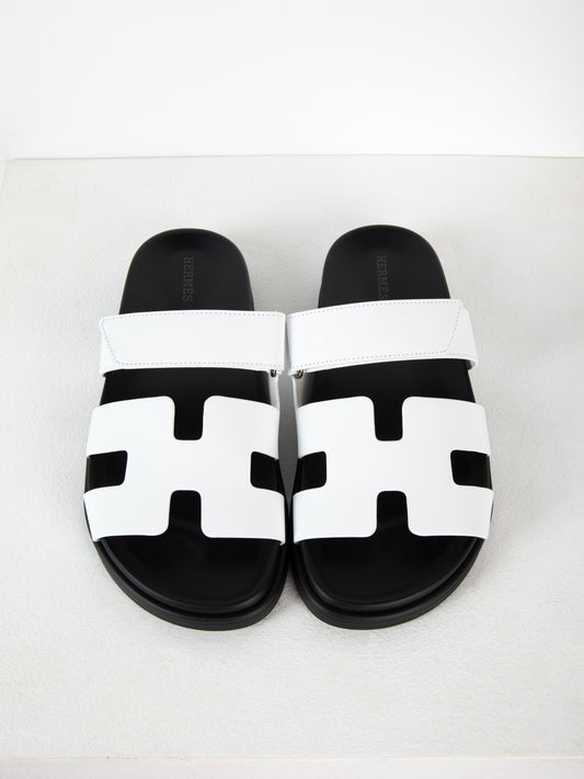 Chypre Sandal in White Calfskin