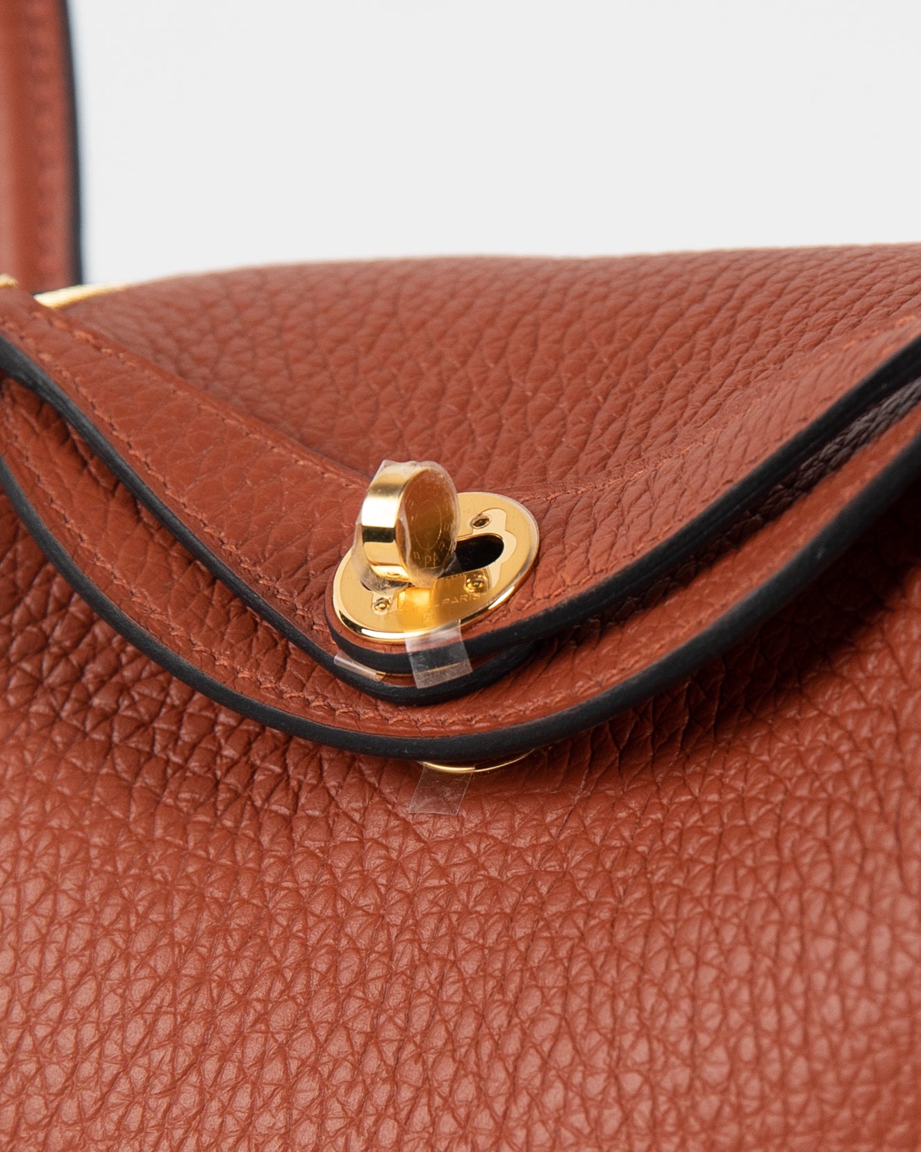 Hermès Mini Lindy 20 Maxi Quadrille In Biscuit Taurillon Clemence With Gold  Hardware in Blue