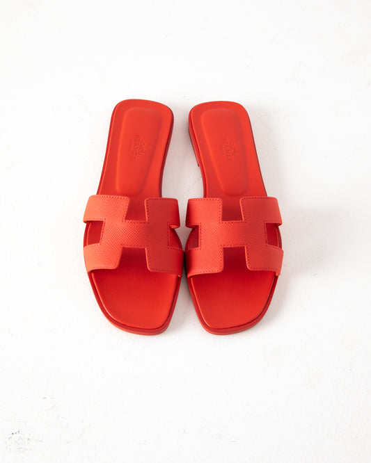 Oran Sandal in Epsom Orange Solaire