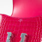 Constance 18 in Rose Mexico Shiny Croco with Palladium Hardware