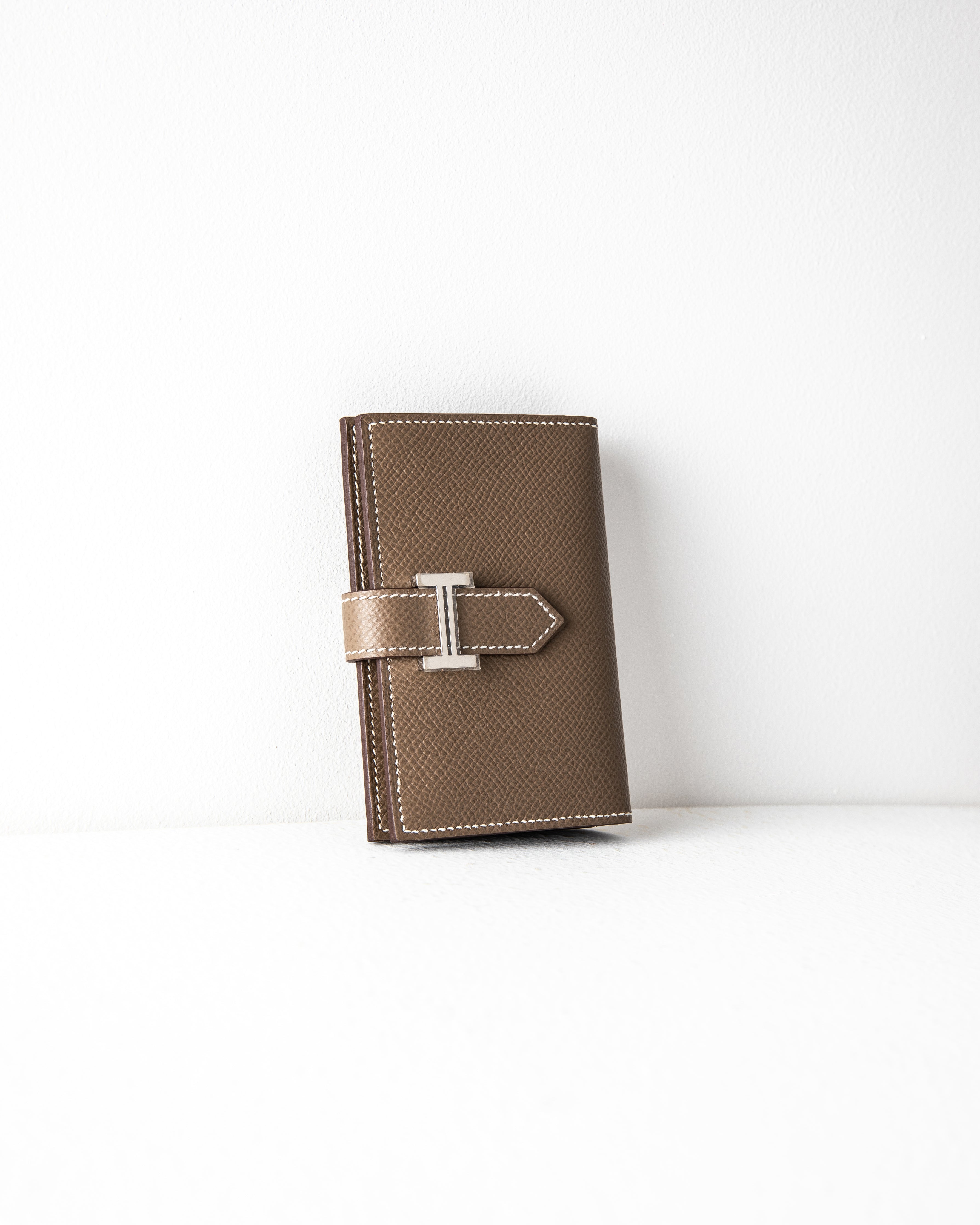 Bearn Compact Wallet in Etoupe with Palladium Hardware Diamonds