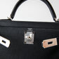 Kelly 28 in Sellier Leather Black with Palladium Hardware