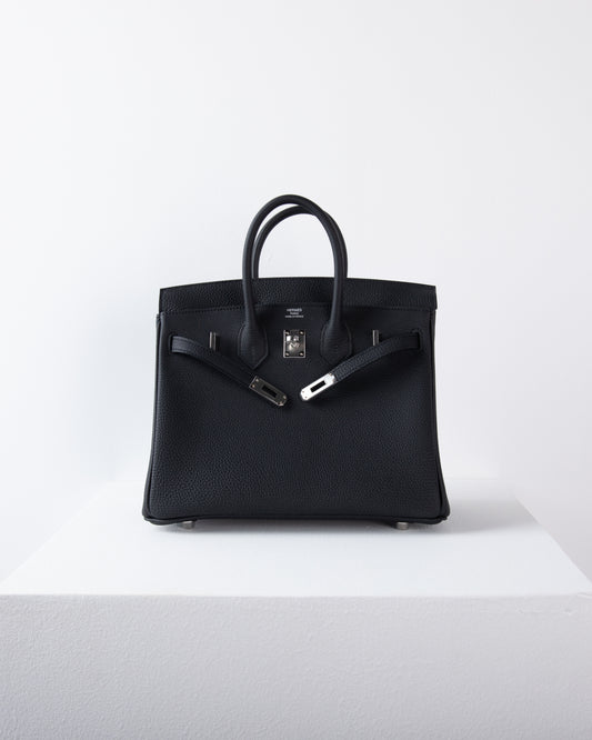 Birkin 25 in Black Togo Leather with Palladium Hardware