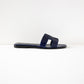 Oran Sandal in Bleu Electrique Crocodile