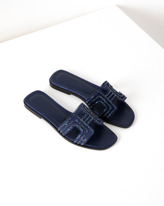 Oran Sandal in Bleu De Prusse