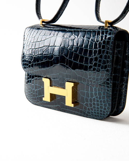 Constance 18 in Alligator Mississipi with Gold Hardware